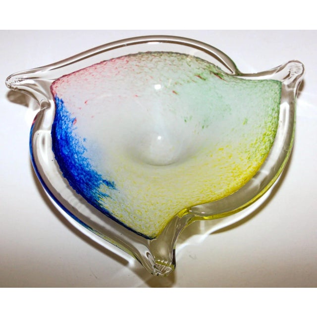 Seguso Sommerso Murano Art Glass Triangular Bowl or Ashtray, Italy 1960's For Sale - Image 13 of 13