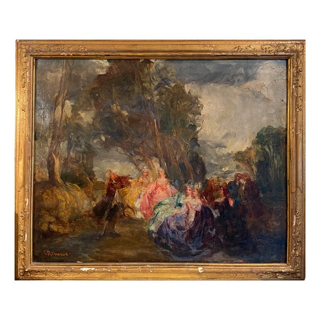 G. Rivaroli, Open-Air Concert, 19th Century, Oil on Canvas For Sale