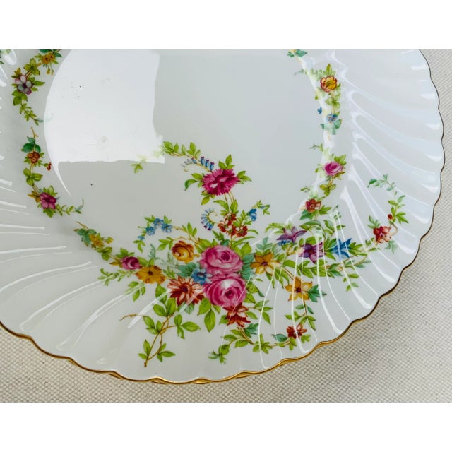 Minton Bone China 10" Dinner Plates - Lorraine Pattern, C. 1925 For Sale - Image 11 of 11