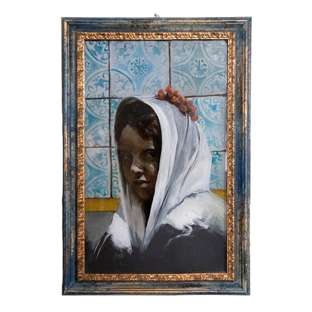 Roberto De Francisci - Woman from Sciacca - Original Oil Painting - 2010s For Sale