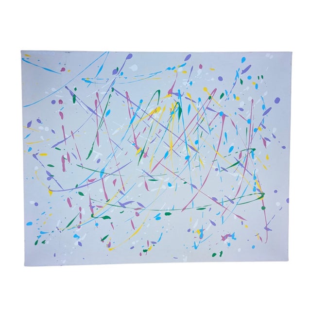 Original Abstract Expressionist Splatter Painting on Canvas For Sale In Charlotte - Image 6 of 18