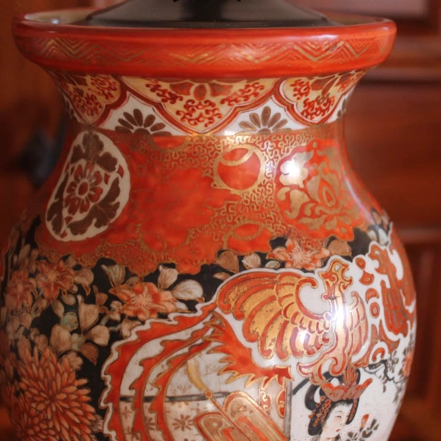 Pair of Antique Japanese Kutani Porcelain Vases Adapted Into Lamps For Sale - Image 16 of 18