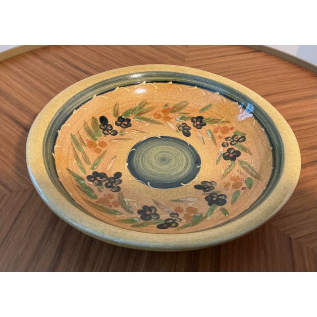 Beautiful vintage hand-painted bowl stamped Terre Provence – Made in France. This 8-inch decorative bowl features rich...