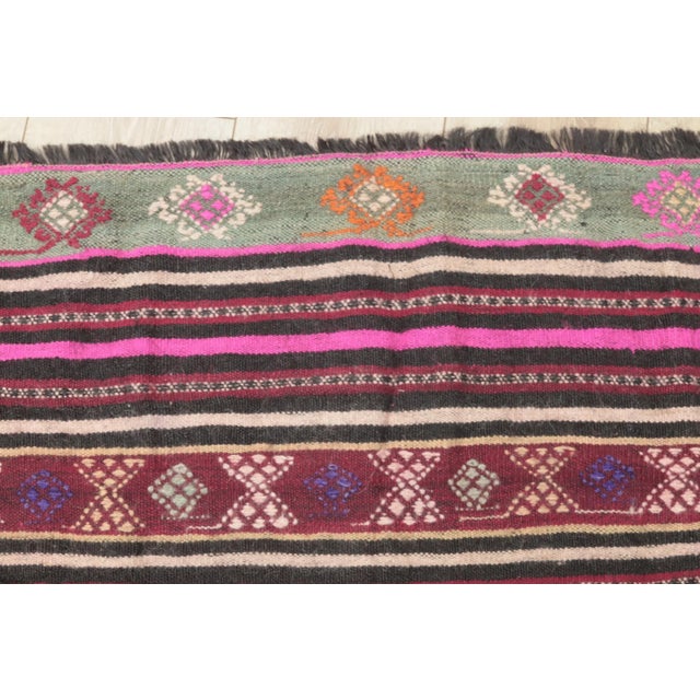 Textile 1990s Traditional Pink Striped Rug For Sale - Image 7 of 11