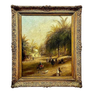 “Outskirt Village Near Tangier, North Africa” by Herman Ottomar Herzog (1832-1932) For Sale