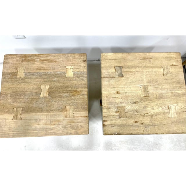 Rustic Wood Slab Side Tables - a Pair For Sale In Charleston - Image 6 of 6