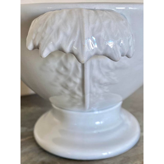 Antique James Edwards White Ironstone Serving Bowl For Sale - Image 4 of 9