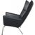 Vintage CH445 Wing Chair in Black Leather by Hans Wegner, 1990s For Sale - Image 9 of 11