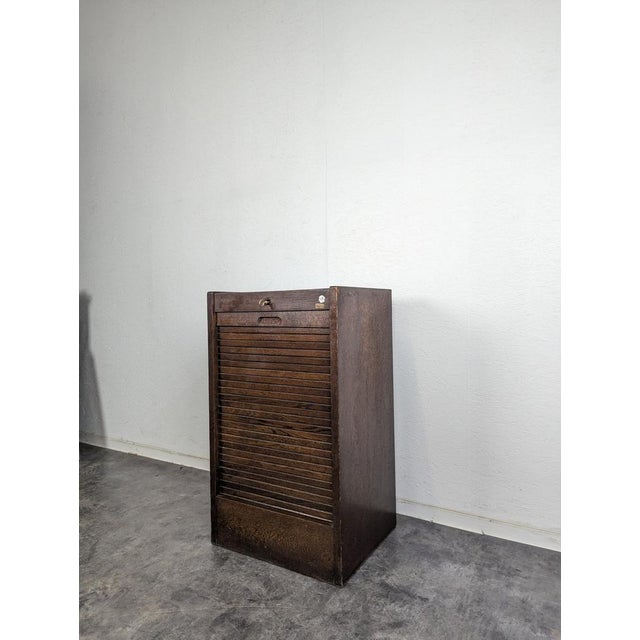 Vintage Filing Cabinet in Wood For Sale - Image 3 of 8