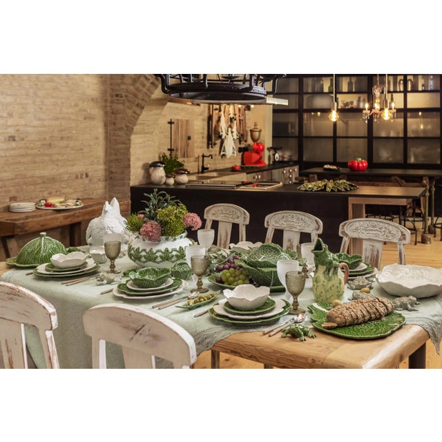 Green Bordallo Pinheiro Cabbage Complete Dinnerware Set, Green - Service for One For Sale - Image 8 of 10