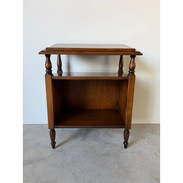 Vintage Brandt Solid Cherry Wood Book Stand / Side Table For Sale - Image 9 of 13