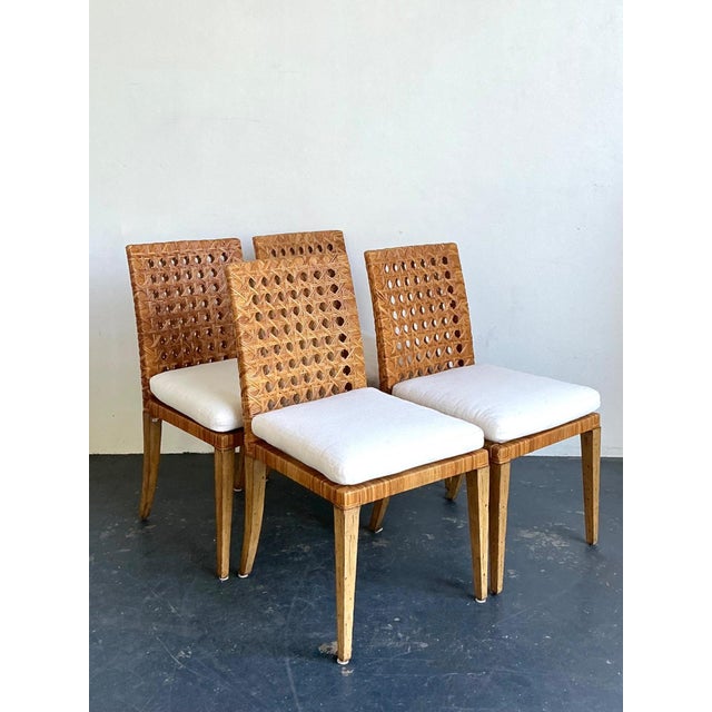 Vintage Woven Cane Dining Chairs - Set of 4 For Sale - Image 15 of 18