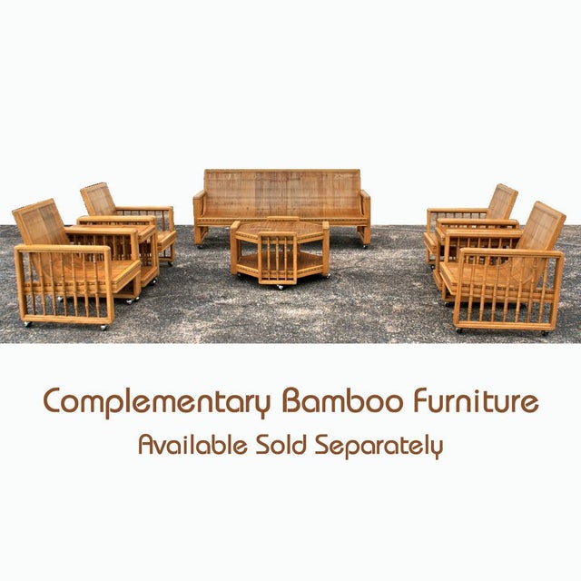 Vintage Split Bamboo Two Tier Coffee Table For Sale - Image 4 of 5