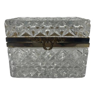Antique Baccarat Style Crystal Box For Sale