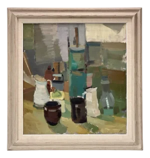 Gösta Stenåsen, Still Life, 1950s-1960s, Oil Painting on Canvas, Framed