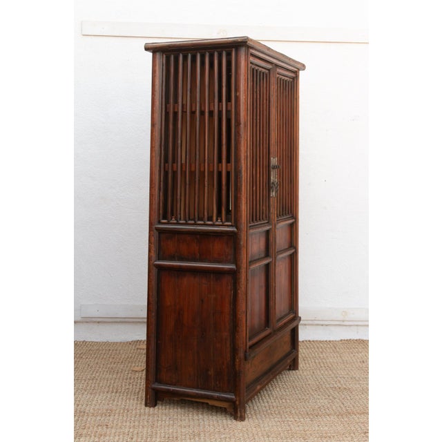 Tall Antique Chinese Lattice Noodle Cabinet For Sale - Image 10 of 14