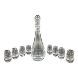 Late 20th Century Steuben Crystal Decanter Set- 9 Pieces