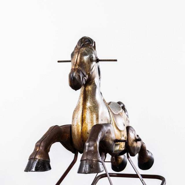 Vintage Mobo Painted Tin Plate Rocking Horse, 1960s For Sale - Image 6 of 9