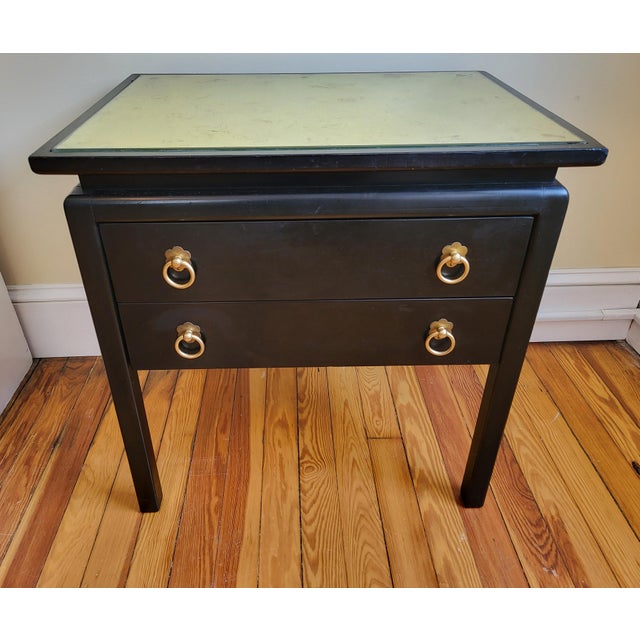 1950s American of Martinsville Black Side Table With Mirrored Top For Sale - Image 12 of 12