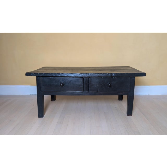 19th Century Rustic Black Painted Coffee Table For Sale - Image 14 of 14