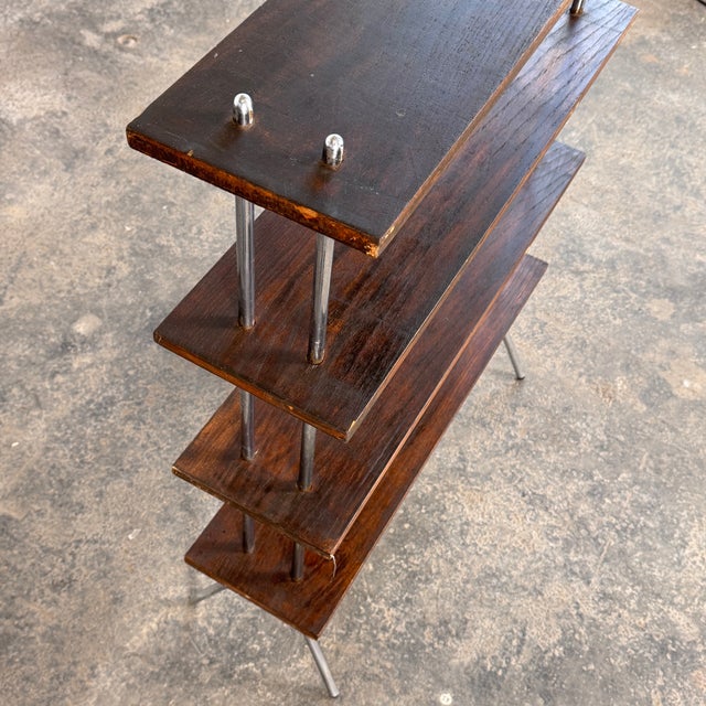 Bauhaus Style Dark Oak Shelving Unit, 1980s For Sale - Image 9 of 11