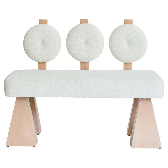 Not Yet Made - Made To Order Christian Siriano Lola Settee in Bouclé & Natural Wood For Sale - Image 5 of 5