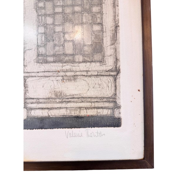 1960s Valerie Thornton, Architectural Composition, 1960, Etching, Set of 2 For Sale - Image 5 of 9