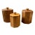 Set of Three 1960s Scandinavian Style Wood European Ice Buckets For Sale