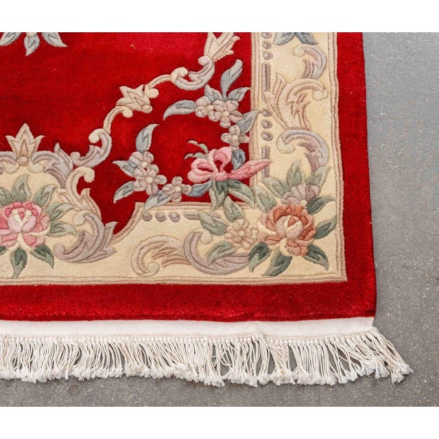 Textile Chinese Floral Motif Rug, 6' 9" X 4' For Sale - Image 7 of 8