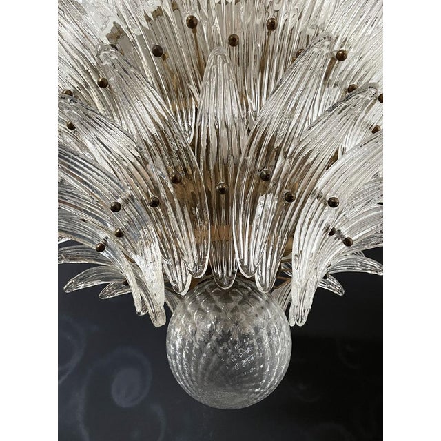 Palmette Chandelier in Clear Glass, 1990s For Sale - Image 4 of 18