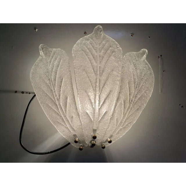 Murano Glass Leaf Sconces, Set of 2 For Sale - Image 4 of 10