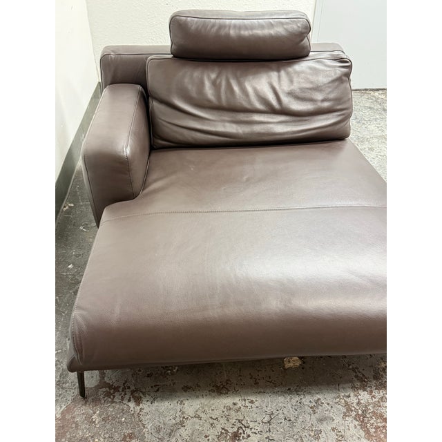 Nicoline Italia Strauss Leather Chaise For Sale - Image 11 of 12