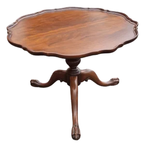Mid 20th Century Chippendale Style Crotch Mahogany Low Center Table or Coffee Table