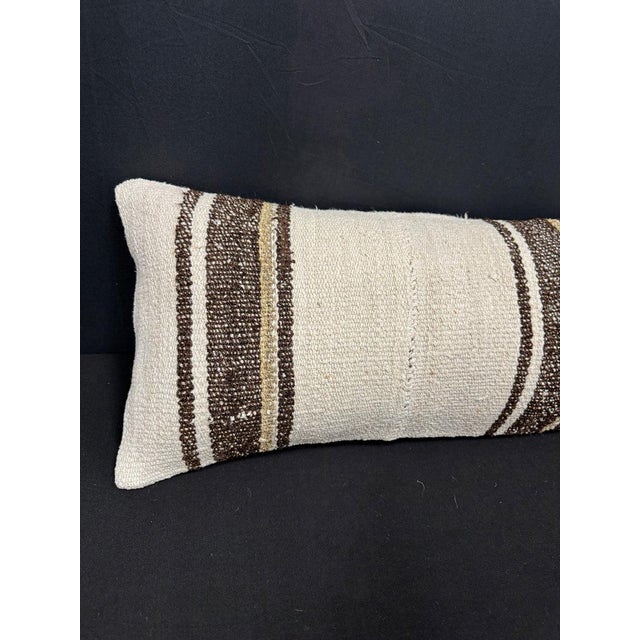 Turkish Hemp Pillow Cushion Natural Beige Brown Cushion Cover 12"x46" #30316 Enhance your home decor with our Kilim Pillow...