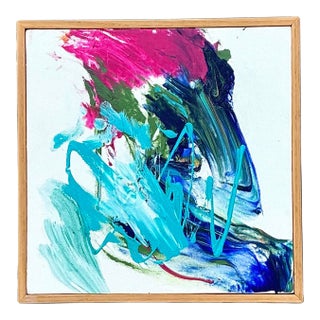 Vintage Original Abstract Oil Painting on Canvas For Sale