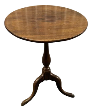 Vintage Tilt‑Top Pedestal Table – Round Tripod Accent Table