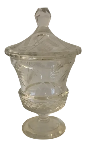 Antique Cut Glass Covered Jar