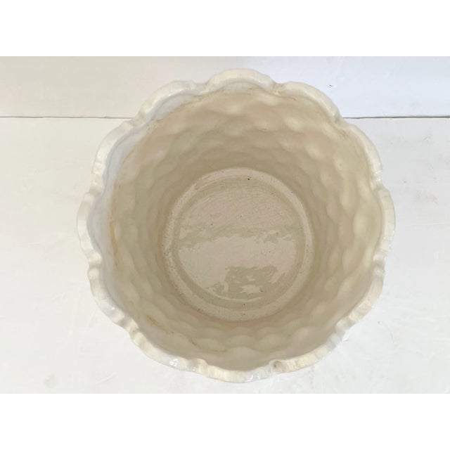 Faux Woven Basket Ceramic Cachepot For Sale - Image 9 of 10