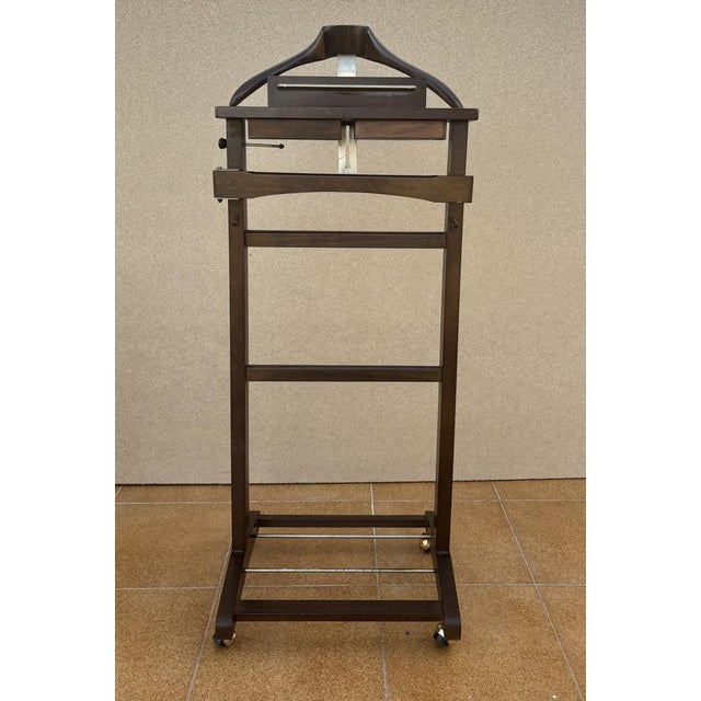 Mid-Century Wooden Valet Stand with Hanger and Storage Trays, 1960 For Sale - Image 6 of 12