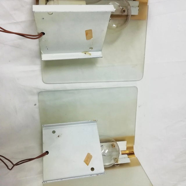 Glass & Metal Metalarte Sconces, 1970s, Set of 2 For Sale - Image 9 of 15