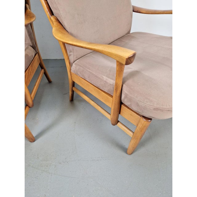 Set 2 Vintage beech armchair Farstrup Casa ’60 Vintage armchair. Farstrup Møbler. in alcantara upholstery. The color of...