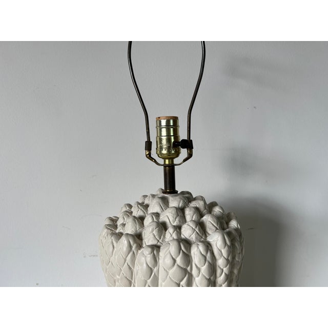 1980's Vintage Asparagus White Plaster Table Lamp by Bon Art Chairish