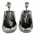 1960s Porta Romana Obsidian Swirl Lamps - Pair For Sale