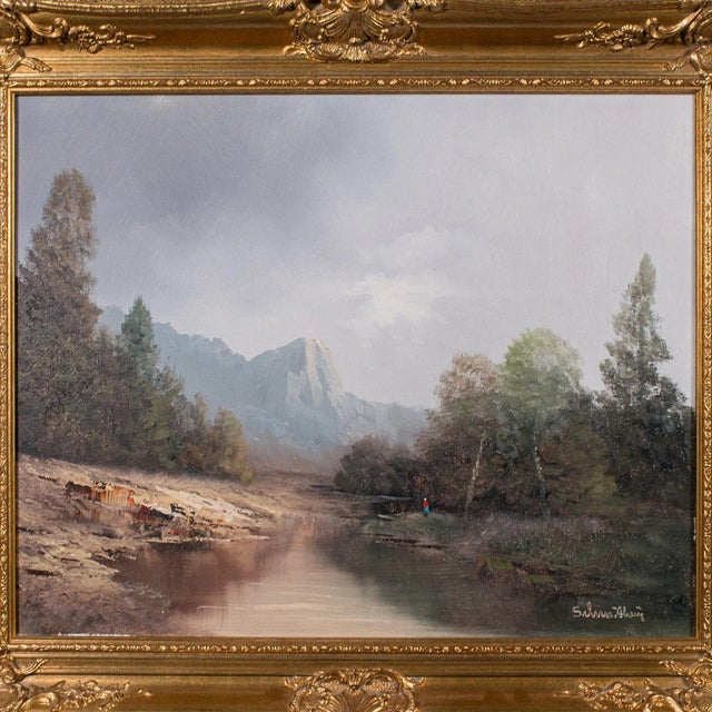 1970's Vintage Landscape Painting For Sale - Image 4 of 10