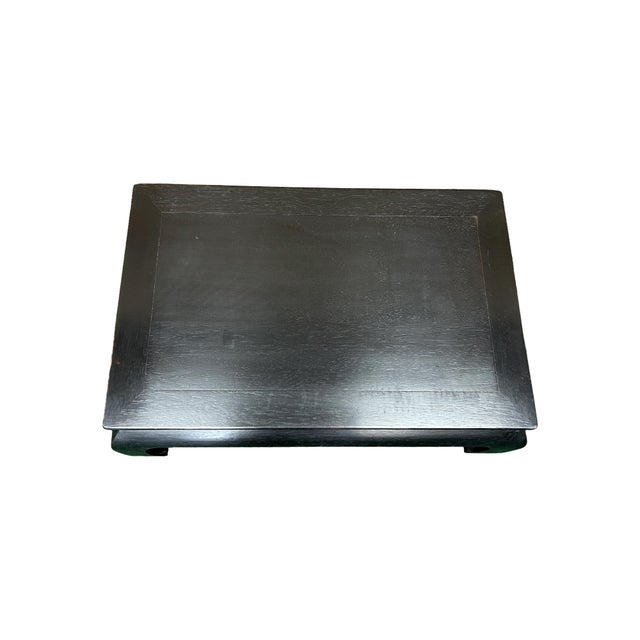 Dark Brown Black Curve Legs Rectangular Kang Low Coffee Table Stand For Sale - Image 11 of 11