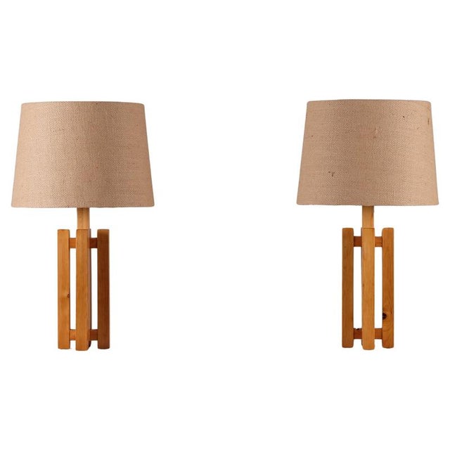 Pine Table Lamps, Sweden, 1970s, Set of 2 For Sale - Image 10 of 10