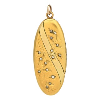 Rolled Gold Plated Vintage Cubic Zirconia Pendant For Sale
