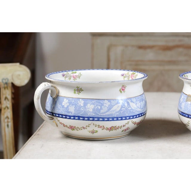 White English Booths Blue & White China Bowls Produced for Harrods in London - a Pair For Sale - Image 8 of 13