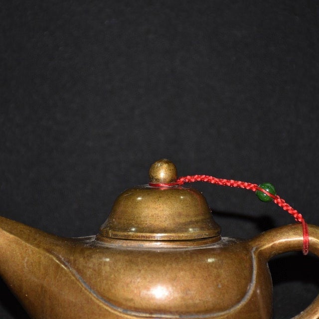 Vintage Brass Teapot — Elegant Simplified Form With Long Spout, Scholar ...