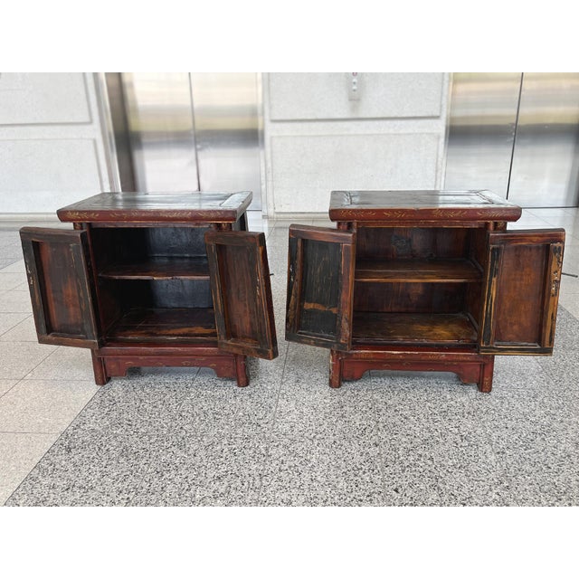Early 20th Century Early 20th Century Chinese Elmwood Nightstands - A Pair For Sale - Image 5 of 18